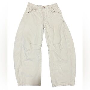 Free People We The Free Lucky You Mid Rise Barrel Cream Jean Size 26